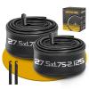 2 Pack 27.5 Inch Bike Tube AV32mm Schrader Valve, 27.5" Bicycle Tube for 27.5 x 1.75/1.9/1.95/2.0/2.1/2.125 Bike Tire, Butyl Rubber Inner Tube with 2 Tire Levers for Mountain MTB Bike view 1