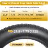 2 Pack 27.5 Inch Bike Tube AV32mm Schrader Valve, 27.5" Bicycle Tube for 27.5 x 1.75/1.9/1.95/2.0/2.1/2.125 Bike Tire, Butyl Rubber Inner Tube with 2 Tire Levers for Mountain MTB Bike view 3