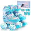 Children's Adjustable Roller Skates, Size 26-37 with 6 Children's Protectors Set and LED Luminous Wheels for Girls view 1