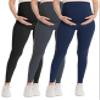 WELL&JUST Maternity Leggings Over The Belly - 3 Packs Ultra Soft & Breathable Pregnancy Active Wear for Workout Casual, High Waist Yoga Tights, S view 1