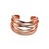 Hilufiet Chunky Cuff Bracelet Gold/Silvery/Rose Line Web Wrist Cuff Bangle Bracelet Fashion Costume Bracelet for Women-Rose view 1