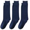 EPEIUS Kids Knee High Cotton School Uniform Socks - Tube Socks for Girls Boys 8-11 Years Old - White Long Navy Blue 3 Pack L view 1
