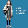 EPEIUS Kids Knee High Cotton School Uniform Socks - Tube Socks for Girls Boys 8-11 Years Old - White Long Navy Blue 3 Pack L view 4