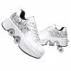 LrpoIv Roller Skate Shoes for Men and Women, Double-Row Deform Quad Roller Skates Invisible Pulley Shoes Skating Shoes Outdoor Sneakers for Youth Boys and Girls, Men and Women view 1
