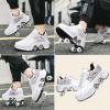 LrpoIv Roller Skate Shoes for Men and Women, Double-Row Deform Quad Roller Skates Invisible Pulley Shoes Skating Shoes Outdoor Sneakers for Youth Boys and Girls, Men and Women view 4