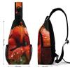KLWQR Warm Hibiscus Flower Sling Bag Crossbody Chest Bag Casual Shoulder Backpack Sport Travel Hiking Daypack for Women Men, 38x20cm, Style view 2