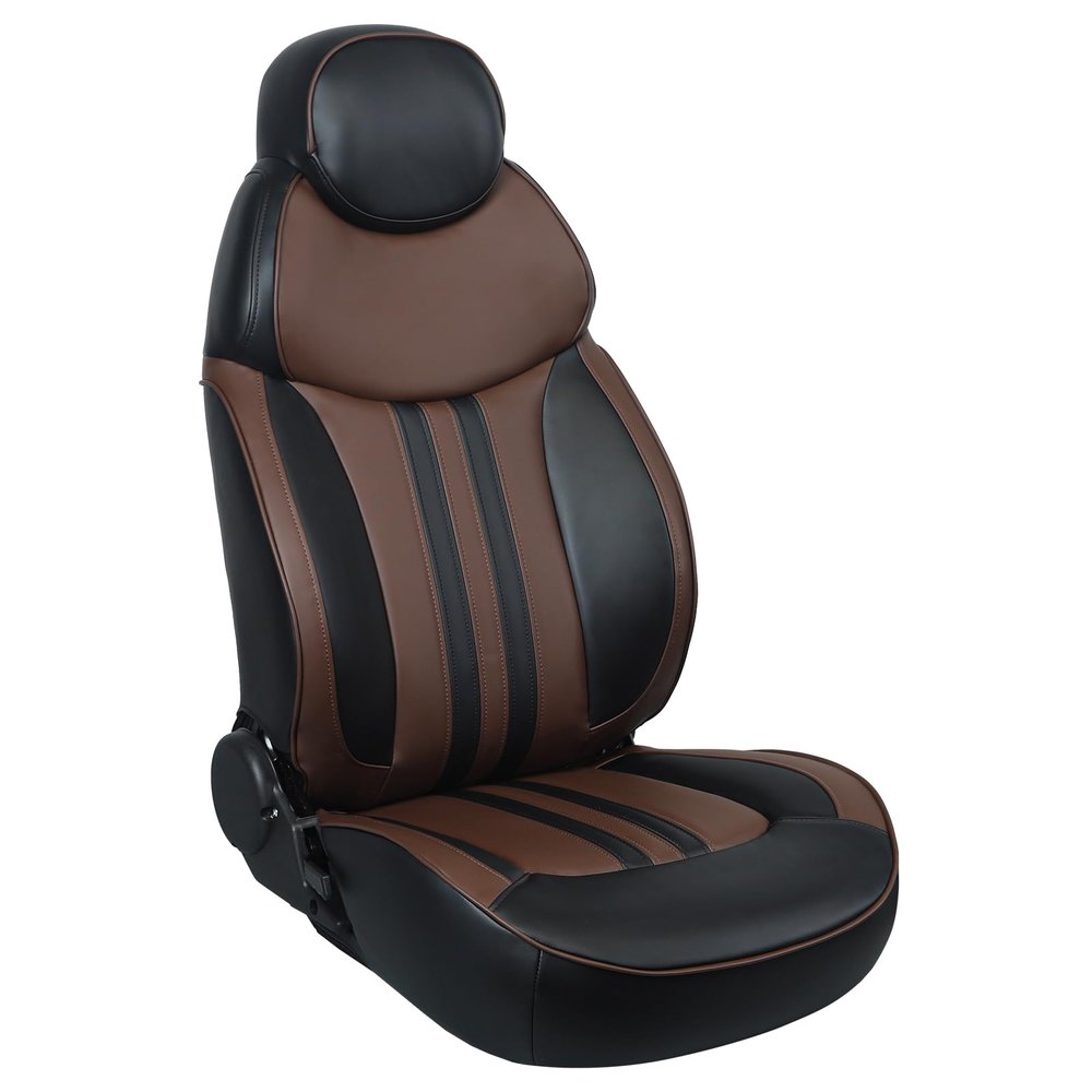 ERGOSEAT Luxury Reclining Boat Seat High Back Yacht Pontoon Captains Chair,Black/Brown