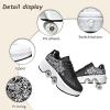 LrpoIv Roller Skate Shoes for Men and Women, Double-Row Deform Quad Roller Skates Invisible Pulley Shoes Skating Shoes Outdoor Sneakers for Youth Boys and Girls, Men and Women view 2