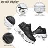 LrpoIv Roller Skate Shoes for Men and Women, Double-Row Deform Quad Roller Skates Invisible Pulley Shoes Skating Shoes Outdoor Sneakers for Youth Boys and Girls, Men and Women view 3