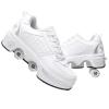 LrpoIv Roller Skate Shoes for Men and Women, Double-Row Deform Quad Roller Skates Invisible Pulley Shoes Skating Shoes Outdoor Sneakers for Youth Boys and Girls, Men and Women view 1