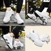 LrpoIv Roller Skate Shoes for Men and Women, Double-Row Deform Quad Roller Skates Invisible Pulley Shoes Skating Shoes Outdoor Sneakers for Youth Boys and Girls, Men and Women view 4