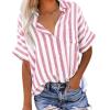 KICILVS Striped Shirt Women, Striped Button Down Shirt Women, Blue and White Striped Shirt Women, Red and White Striped Shirt Women, Striped Tshirt Women, Striped Shirt, Womens Striped Tshirt view 1