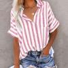 KICILVS Striped Shirt Women, Striped Button Down Shirt Women, Blue and White Striped Shirt Women, Red and White Striped Shirt Women, Striped Tshirt Women, Striped Shirt, Womens Striped Tshirt view 2