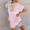 KICILVS Striped Shirt Women, Striped Button Down Shirt Women, Blue and White Striped Shirt Women, Red and White Striped Shirt Women, Striped Tshirt Women, Striped Shirt, Womens Striped Tshirt view 3