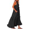 BIVENANT Halter Dresses for Women Black Sundresses for Women Sleeveless Dresses for Women 2024 Maternity Maxi Dress Swing Dress with Pockets Womens Long Dresses Summer,XL view 4