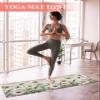 Rocking Giraffee Yoga Mat Towel Beautiful White Daisy Flowers Non Slip Hot Yoga Mat Towel with Corner Pockets Absorbent Microfiber Yoga Towels for Hot Yoga, Bikram, Pilates, 26x70 Inch view 2