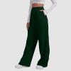 ZHUER Wide Leg Sweatpants for Women Elastic High Waisted Yoga Pants Comfy Casual Pants Trendy Baggy Sweatpants with Pockets B- Green view 2