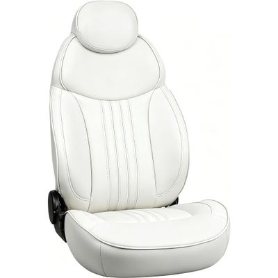 ERGOSEAT Luxury Reclining Boat Seat High Back Pontoon Captains Chair,White