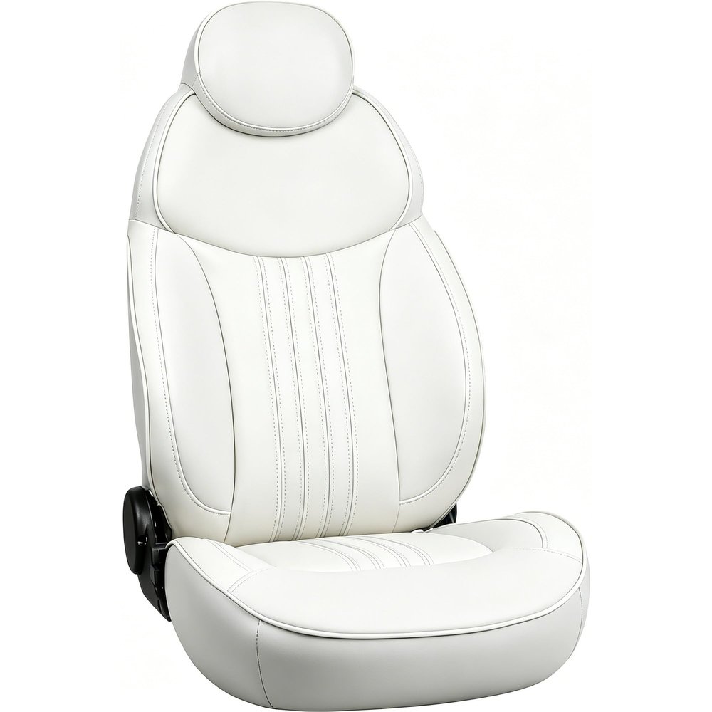 ERGOSEAT Luxury Reclining Boat Seat High Back Pontoon Captains Chair,White