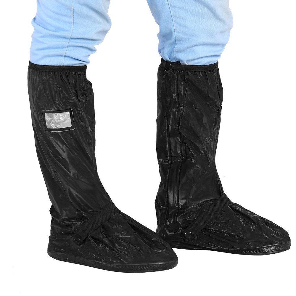 AOWINHIT Waterproof Non Slip Shoe Cover for Motorcycle Riding, Cycling, Outdoor Activities, Rain Snow Resistant, Reusable, Ideal for Rainy Snowy Days (Black S)