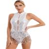 Yhong Women Tassel Leotard Sleeveless Latin Jazz Dance Leotard Samba Cha-cha Tango Dress Ballroom Dancewear White X-Large view 2