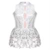 Yhong Women Tassel Leotard Sleeveless Latin Jazz Dance Leotard Samba Cha-cha Tango Dress Ballroom Dancewear White X-Large view 4