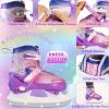 HALOSK Girls Ice Skates for Kids Boys, Adjustable Kids Skates for Outdoor Indoor Rink, Rainbow Soft and Comfortable Lining Ice Skating Shoes Ages 3-5 Youth (Rainbow Purple, X-Small - Toddler) view 2