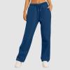ZHUER Wide Leg Sweatpants for Women Elastic High Waisted Yoga Pants Comfy Casual Pants Trendy Baggy Sweatpants with Pockets D- Navy view 3