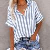 KICILVS Striped Shirt Women, Striped Button Down Shirt Women, Blue and White Striped Shirt Women, Red and White Striped Shirt Women, Striped Tshirt Women, Striped Shirt, Womens Striped Tshirt view 2