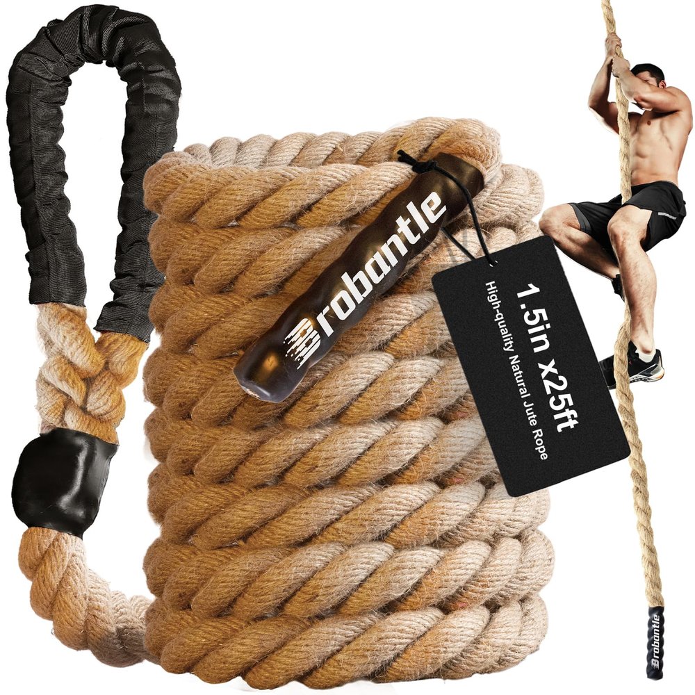 Brobantle Workout Fitness Climbing Rope 25ft, 1.5" Diameter Gym Climbing Rope for Strength Training,Exercise Climbing Rope for Adults Outdoor Indoor