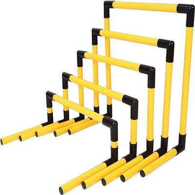 SHENJIA Kids Portable Hurdles Training Equipment - Plastic Soccer Agility Workout Trainer Kit, 5 Pack Different Height Hurdles, Track and Field Practice Kit(Color:Yellow)