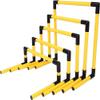 SHENJIA Kids Portable Hurdles Training Equipment - Plastic Soccer Agility Workout Trainer Kit, 5 Pack Different Height Hurdles, Track and Field Practice Kit(Color:Yellow) view 1
