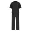 Women 2 Piece Cotton Linen Outfits Casual Short Sleeve Top Summer Plus Size Suits High Waist Wide Leg Pants Sets view 3