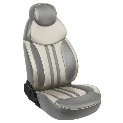 ERGOSEAT Luxury Reclining Boat Seat High Back Yacht Pontoon Captains Chair,Light Gray/Beige