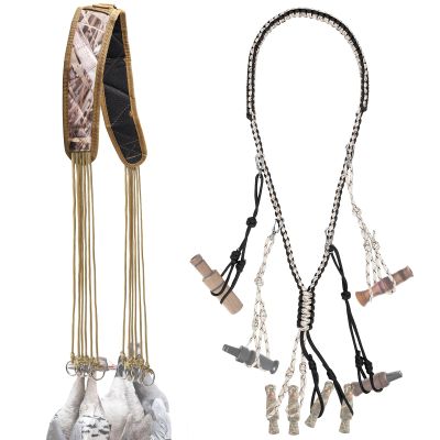 2 Pack Duck Hunting Accessories,Duck Strap Game Carrier 12 Drops Slip Knots,Duck Call Lanyard with 12 Adjustable Loops,Paracord Game Call Lanyard Extra Drops Goose Hanger for Outdoor Hunting Predator