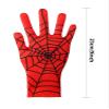 Geyoga 2 Pairs Spider Web Gloves Mardi Gras Spider Red and Black Gloves for Halloween Masquerade Homecoming Cosplay Gifts(Child) view 2