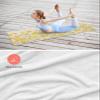 Rocking Giraffee Yoga Mat Towel Yellow Chrysanthemum Flower Linen Pattern Non Slip Hot Yoga Mat Towel with Corner Pockets Absorbent Microfiber Yoga Towels for Hot Yoga, Bikram, Pilates, 26x70 Inch view 4