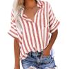 KICILVS Striped Shirt Women, Striped Button Down Shirt Women, Blue and White Striped Shirt Women, Red and White Striped Shirt Women, Striped Tshirt Women, Striped Shirt, Womens Striped Tshirt view 1