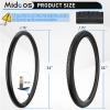 24 x 1.75 Bicycle Tires 2 Pack 24 x 1.75 Bike Tire and Tube with Schrader Valve 24" Bike Tires with 2 Tire Levers for 24" x 1.65/1.70/1.75/1.80 MTB/Off-Road/Hybrid Commuter Bikes view 2