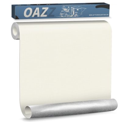 OAZ 16 x 79 inch Canvas Repair Patches Canvas Fabric Patch Self-Adhesive Fabric Repair Tape Waterproof Outdoor Gear Patch Kit for Boat Cover Awning Sofa Chair Couch Tent Bag (Ivory White)