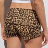 Luckinbaby Women Fold Over Mini Shorts High Rise Stretchy Yoga Rollover Shorts Slim Fit Cute Lounge Shorts Micro Bottoms(Basic Coffee,L) view 2