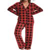 Ekouaer Womens Pajamas Set 2 Piece Button Down Pjs Soft Long Sleeve Top and Pants Sleepwear Set Lounge Sets Red Plaid S view 1