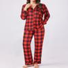 Ekouaer Womens Pajamas Set 2 Piece Button Down Pjs Soft Long Sleeve Top and Pants Sleepwear Set Lounge Sets Red Plaid S view 2