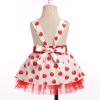 ODASDO Berry First 1st Birthday Outfit for Baby Girls Strawberry Dress One Year Old Party Cake Smash Summer Sunsuit Toddlers Backless Tutu Tulle Romper Newborn Photo Shooting Red Strawberry 12-18M view 3