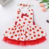 ODASDO Berry First 1st Birthday Outfit for Baby Girls Strawberry Dress One Year Old Party Cake Smash Summer Sunsuit Toddlers Backless Tutu Tulle Romper Newborn Photo Shooting Red Strawberry 12-18M view 4