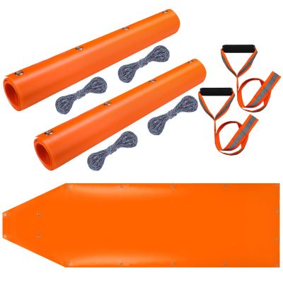 Silipull 2 Pcs Deer Drag Sleds Deer Sled Game Hauler with 2 Pcs Heavy Duty Drag Strap for Duck Hunting Ice Fishing Accessories Rope Pulling Harness for Hunting Gift(Orange,Vivid)