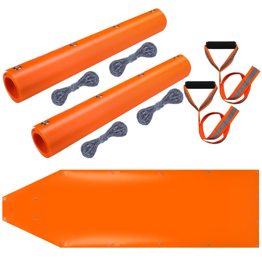 Silipull 2 Pcs Deer Drag Sleds Deer Sled Game Hauler with 2 Pcs Heavy Duty Drag Strap for Duck Hunting Ice Fishing Accessories Rope Pulling Harness for Hunting Gift(Orange,Vivid)
