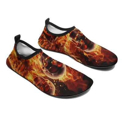 Water Shoes for Women Men Barefoot Water Sports Shoes Fire Skeletons Aqua Socks Quick-Dry Beach Shoes