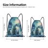 CSGJMYGS Drawstring Backpack for Women Men Gym Drawstring Bags Polar Bears Northern Lights String Bag Swim Bag view 2