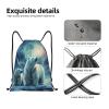 CSGJMYGS Drawstring Backpack for Women Men Gym Drawstring Bags Polar Bears Northern Lights String Bag Swim Bag view 4